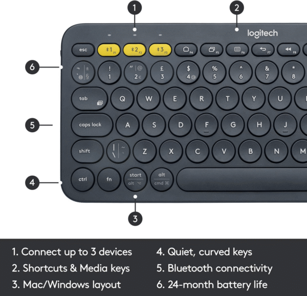 Teclado Logitech  Multi-dispositivos K380