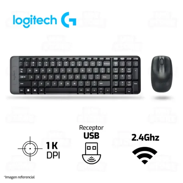 Teclado Logitech inalámmbrico MK220 + Mouse