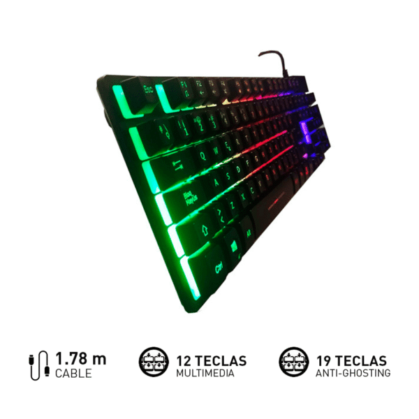 Teclado micronics gamer machine neon mic k709rgb