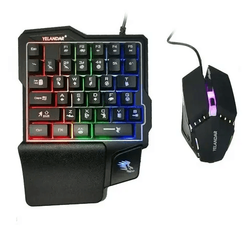 Teclado YELANDAR GAMER  RGB N3000 + MOUSE 2 IN 1