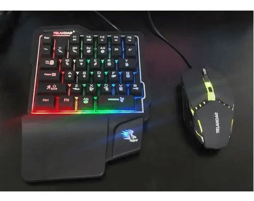 Teclado YELANDAR GAMER  RGB N3000 + MOUSE 2 IN 1