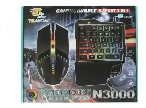 Teclado YELANDAR GAMER  RGB N3000 + MOUSE 2 IN 1