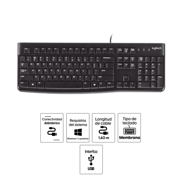 Teclado Logitech alámmbrico MK120  CORDED + Mouse