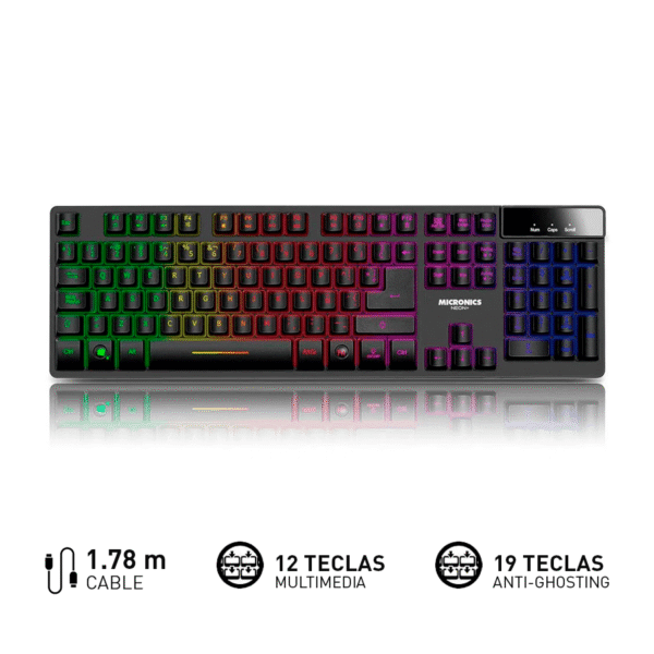 Teclado micronics gamer machine neon mic k709rgb