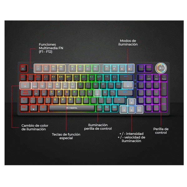 Teclado cybertel cybermax gaming striker cbx k1005