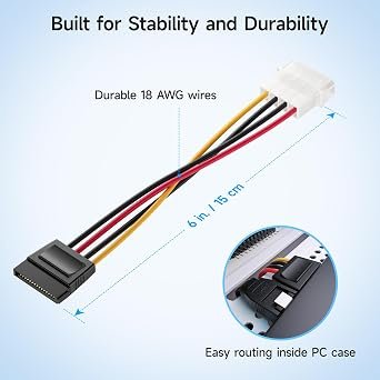 Cable Sata Power Molex Ide Discos Rigidos Hdd Ssd 4 Pin Noga