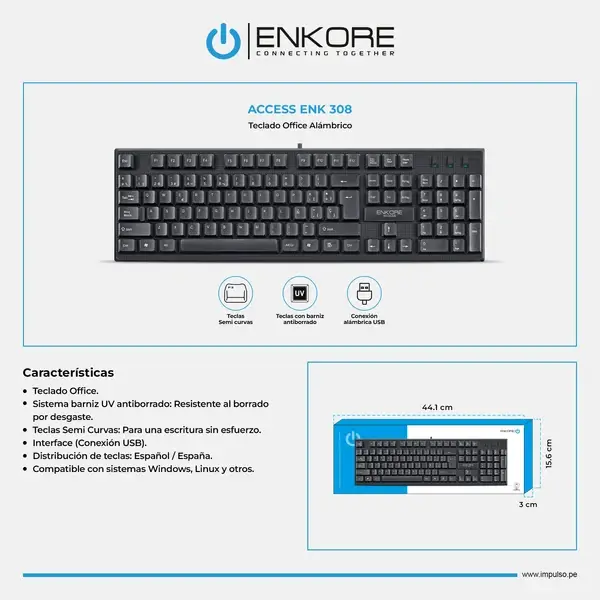 TECLADO ENKORE ACCESS WIRED OFFICE KEYBOARD