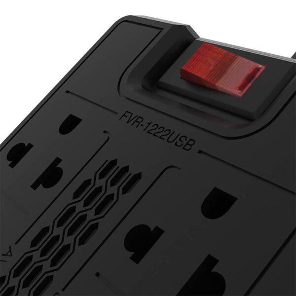 ESTABILIZADOR 1200VA(600W) FORZA FVR-1222USB 8-Tomas 2pt- USB
