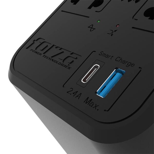 ESTABILIZADOR 1200VA(600W) FORZA FVR-1222USB 8-Tomas 2pt- USB