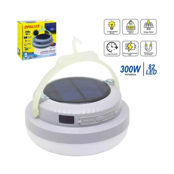 FOCO OPALUX CON PANEL SOLAR OP FD300W