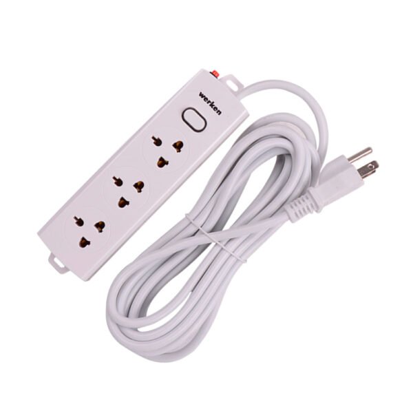 Extensión 3 Tomas Universal 5 Metros Blanco
