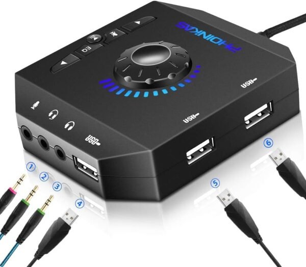 ADAPTADOR DE AUDIO USB - 4 MINIIJACK VIRTUAL 7.1 CHANNEL USB SOUND ADAPTER