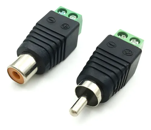 Conector Rca Con Terminal De Tornillo Macho Hembra