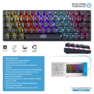TECLADO ENKORE KINGDOM MECHANICAL RWB GAMING KEYBOARD